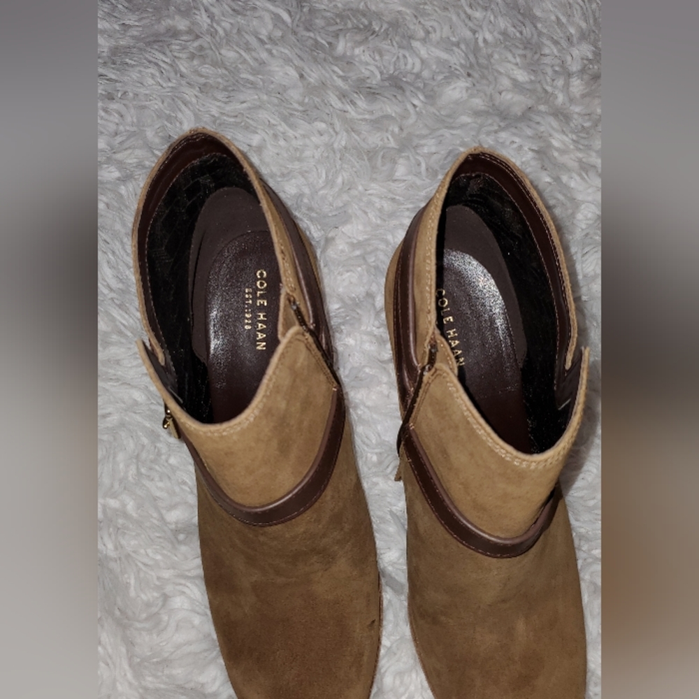 Brand new size 11 M ladies booties by Cole Haan Olive suede - Picture 7 of 7